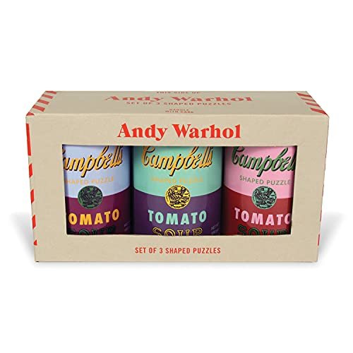 ANDY WARHOL SOUP CANS SET OF 3 SHAPED PU - WARHOL ANDY - GALISON